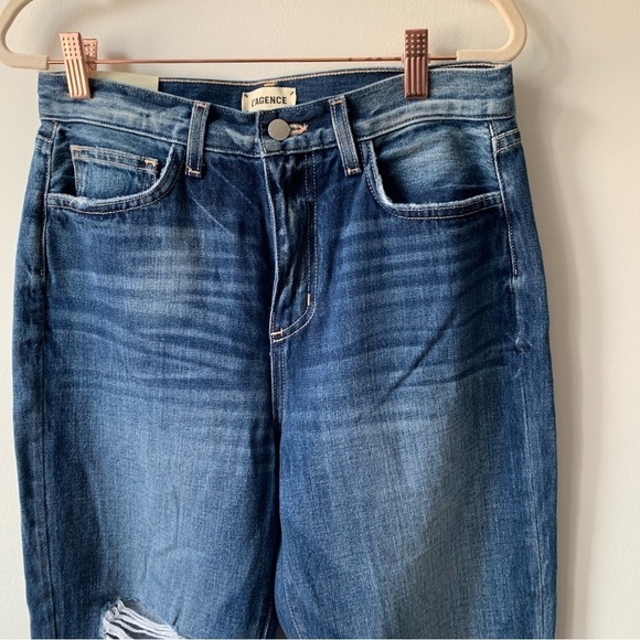 L'AGENCE Adele High-Rise Cropped Stovepipe Jeans Sz 26 - Picture 8 of 10